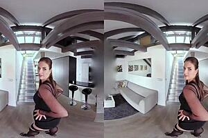 Cheats on her boyfriend with anal, adorable babe in stockings
