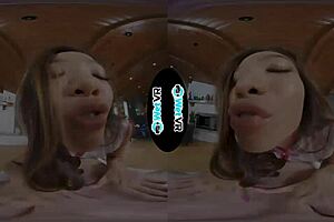 Asian babe Vina Sky gets a big cock virtual reality massage and experience the ultimate pleasure
