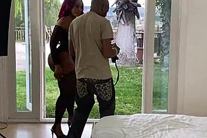 Cherokee, black beauty, shows off her big booty in a backstage video