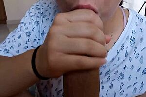 But my girlfriend gave me a handsjob and blowjob, watching a Chubano Verga video on Youtube