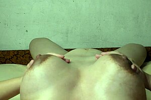 Big boobed amateur girls are oiled up and accompanied by cum
