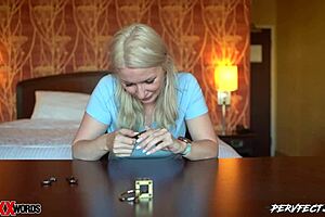 Natural breasts – European teen gets rough and cums on camera