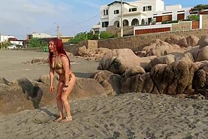 at Mary Kay Beach milf goddess enjoys a sensual exercise session