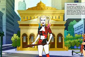 Hentai art is being helped up by cartoon porn star Harley Quinn