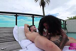 At resort, Brazilian hunk Allan Guerra Gomes fights anal queen Ariella Ferraz
