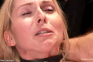 Large busted mature women endure bondage and throat f*cking at the BDSM orgy