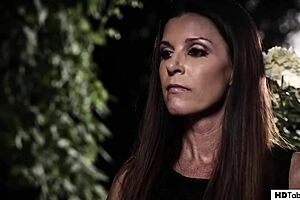 Stepping in to take over the young man’s small tits and small ass is his stepmom in law