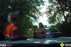 An explosion of outdoor sex with girlfriend and mechanic