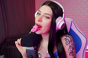 homemade asmr pleasure with throat blowjob of a real teen