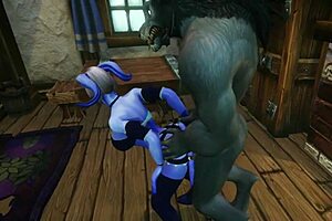 Porn parody of World of Warcraft issued a demon girl fucked by a large penis