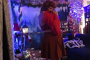 Steffi Velma, an amateur hotwife, wearing cosplay outfit for her pussy