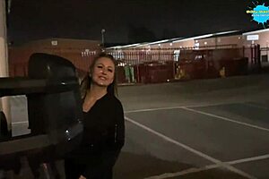 This amateur couple just couldn’t keep their hands of each other and because of that they couldn’t even make it to the door after a hot and horny session as they were caught on camera in a rather vulgar pose and with a public cumshot
