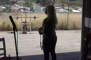 Small feet go for a footjob in jeans after getting some crazy bike ride