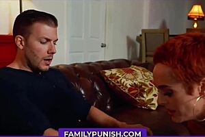 Older women; milf erotically wearing sexy stockings tempt stepson