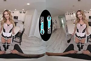 HD VR pornography with a large-titted housekeeper Davina Davis getting screwed by a big black cock