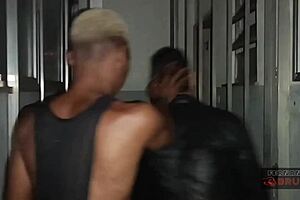 gay blowjob and bareback sex in an abandoned apartment