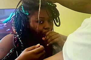 Black consensual sex impacts on Angel Marie’s throat in deep throat scene