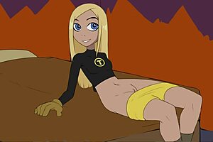 Cartoon sexually attractive females Starfire and Amazonic getting hardcore at hentai