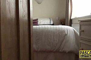 First time naked wife and cum swallowing MILF creampie gangbang session