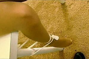 Ebony teen Cavon fingered in nylon pantyhose in been tied up