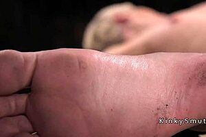 Small breasts slave sucking dick and gagging before fucking her tiny mouth