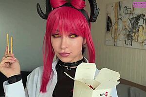 Enjoy the shaking of Makima small tits as she gets f**ked coisa