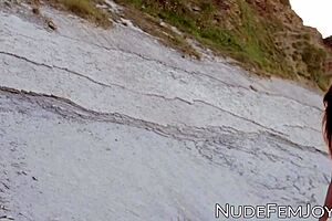 I, uh, gently caressed my slim brunette body on the beach, feeling so sensual and erotic.