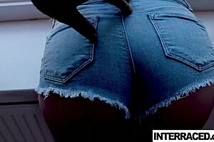 Watch Her Bent Over in Doggystyle Lingerie, Stockings, and Hairless POV as She Begs for Cum Inside