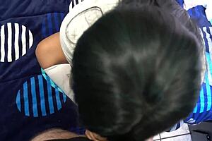 Petite Brunette Student Struggles With Intense Anal Action