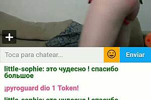 teen girl touches her ass and squirts on webcam while moaning