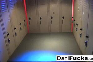 Sexy brunette dani fingers her tight wet pussy intensely