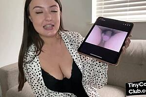 An amateur milf babe humiliates small cocks with dirty talk on webcam