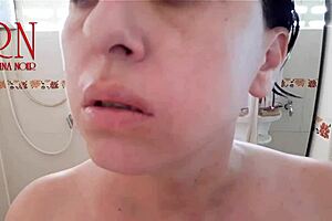 regina noir gets a sensual lip massage and face fitness workout at the outdoor ranch