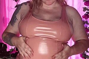 Stunning woman in a sleek latex dress