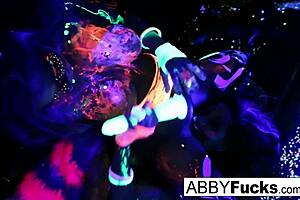 Abigal Mac and Ava Addams in Black Light Rainy Night