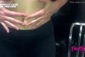 College girl grips tight to muffle her wild screams