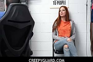 scarlett mae, a teen 18+, gets caught in the office and forced to fuck by a pervert officer