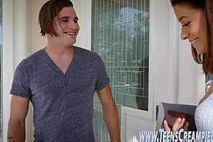 Tiny amateur teen 18+ gets drilled hard by stud