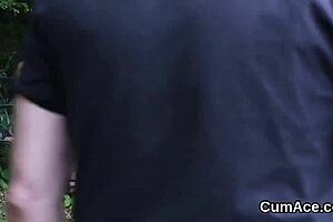 she says, 'watch me suck all that cum off their cocks'