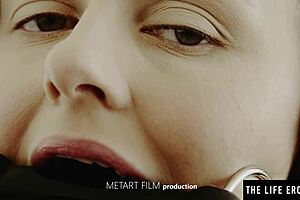 Gag In Her Mouth, Fingers In Pussy, Bound Brunette Orgasms