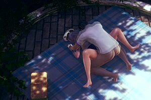 Anime navy girl in cosplay gets hardcore anal hentai action with big boobs