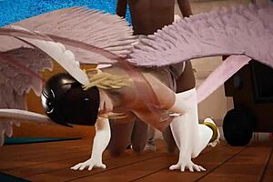 Angewomon pleasing her cute teen in full video