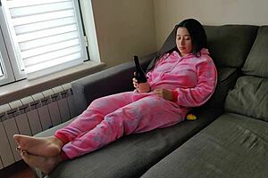 bending dizzy stepsister over for anal creampie