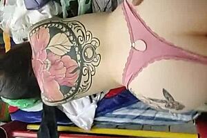 Latina slut with big ass bent over in doggystyle, teasing her curves