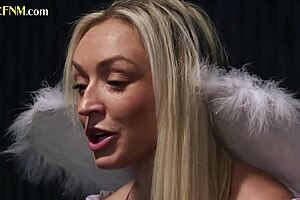 Teen jerks lucky cock passionately