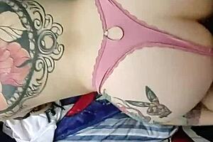 Latina slut with big ass bent over in doggystyle, teasing her curves