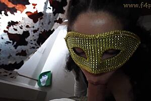 The big dick and big ass Latina has a facial in HD