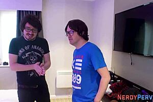 Gay cock a European amateur performs handjob and blowjob