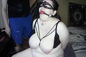 Are these huge breasted redhead BBW slaves moaning loudly as daddy spanks their tits hard, reaching screaming orgasms?