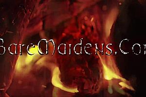 teen maid masturbates in cosplay